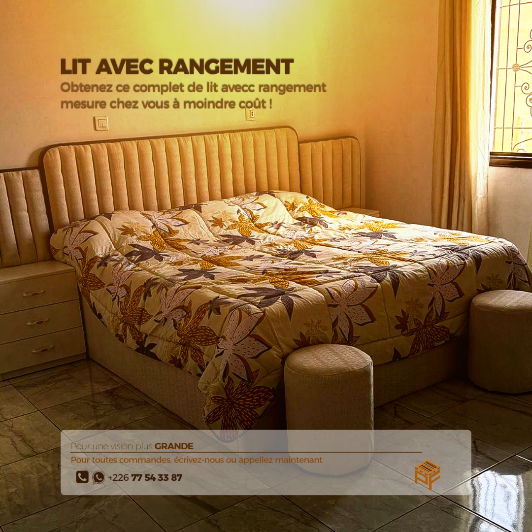 Lit trois place avec mousse.